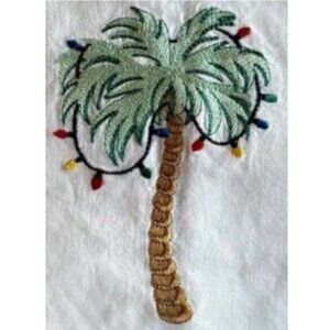 NWOT 2 cloth napkins with Christmas palm trees